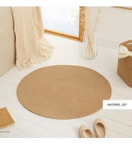 Ocean Home Textile  Jüt Halı Kilim Ø 80 cm (Bej)
