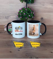 Harita Mühendisi Kupa Bardak Siyah Fotoğraflı Mühendisler Günü Hediyesi