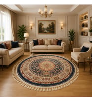Yuvarlak Klasik Madalyon 150 x150 CM İpek Halı