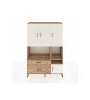 Hyperion Dolap 7 Raflı 2 Çekmeceli 4 Kapaklı 132x44x195 Çam-Aytaşı/Çam