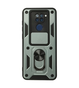 Redmi Note 9 Kılıf Pars Lens Yüzüklü Silikon - Yeşil