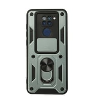 Redmi Note 9 Kılıf Pars Lens Yüzüklü Silikon - Yeşil
