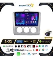 Ford Focus 2 Manuel Klima 2+64GB Kablosuz Carplay Android 13 Navigasyon Multimedya Sistemi