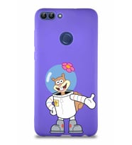 Huawei P Smart Soft Premier Kapak Sandy Tasarımlı Silikon Kılıf - Mor (Şeffaf)