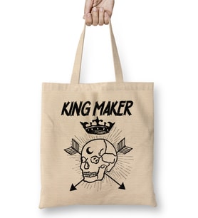 Warrior Skull Crown King Maker Historical Fantasy Bez Çanta Uzun Saplı