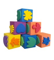Sünger Baskı Eva Küp 5x5 Cm 6 Adet 1 Paket Artlantis Küp Eva Baskı 1 Paket (Karışık)
