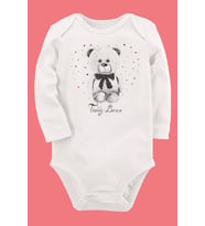 Organik Baskılı Pamuklu Unisex Bebek Body UZUNKOLE23