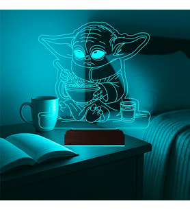 Luvivia Çizgi Film Yoda 3D Lamba - Masa Gece Lambası