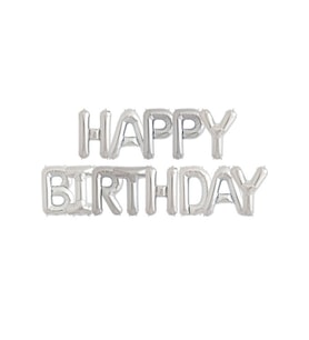 Happy Birthday Yazılı Harf Folyo Balon 16 Inç 40 Cm Gümüş M30