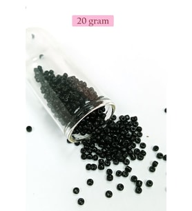 Dökme Cam Kum Boncuk (8/0) 3 mm - 20 Gram - Parlak Siyah - BNC170