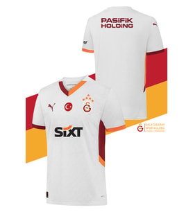Galatasaray Orijinal Lisanslı 2024/25 5 Yıldızlı Beyaz Deplasman Forma
