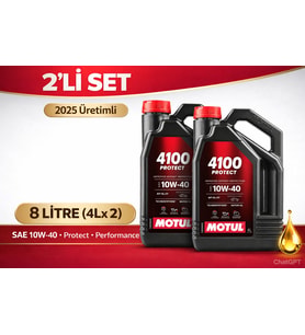 Motul 4100 Protect 10W-40 Motor Yağı 4L x2 (8 Litre) 2025 Üretim 4x4 Performance
