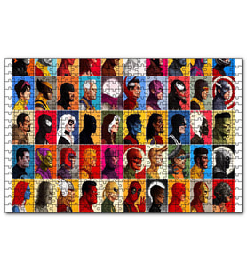 Cakapuzzle Tüm Süper Kahramanlar Vesikalık  Puzzle Yapboz MDF (Ahşap) (120 Parça)