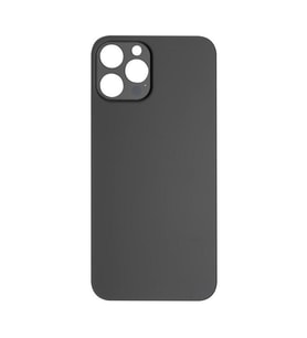 Apple iPhone 12 Pro Max Uyumlu LOGOLU Arka Pil Batarya Kapağı - LENS HARİÇ (Siyah)
