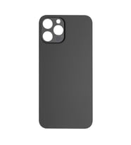 Apple iPhone 12 Pro Max Uyumlu LOGOLU Arka Pil Batarya Kapağı - LENS HARİÇ (Siyah)