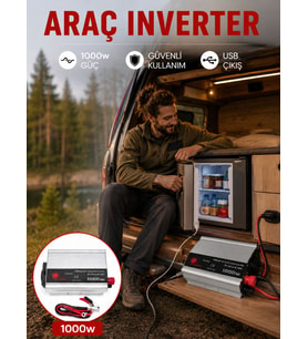 1000 Watt Oto İnvertör Elektrik Dönüştürücü Ev Tipi Priz