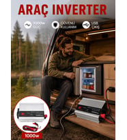 1000 Watt Oto İnvertör Elektrik Dönüştürücü Ev Tipi Priz