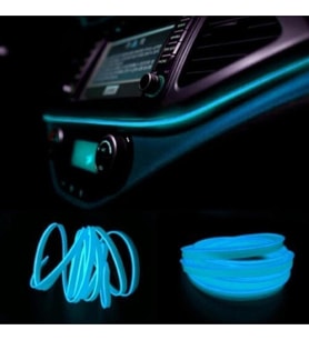 Araç Araba Içi Torpido Ledi Renkli Ip Neon Ip Led 2 Metre Buz Mavi NEON
