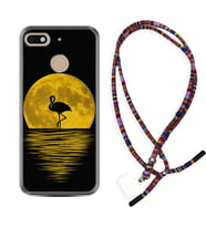 General Mobile GM8 Go GM9 GM20 Pro Plus Kılıf Boyun Asklı Rasta Silikon Ay ve Flamingo 1775