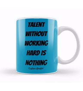 Cristiano Ronaldo Quotes Art Gift   Vintage Retro Style Kupa Bardak Porselen