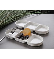 TEKLİ PORSELEN 3 BÖLMELİ ÇEREZLİK TABAK 25.2x10.1x2.3 cm