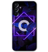 Galaxy A15 Kılıf HD Desen Baskılı Kılıf - Dark Neon Yaprak O Harfi