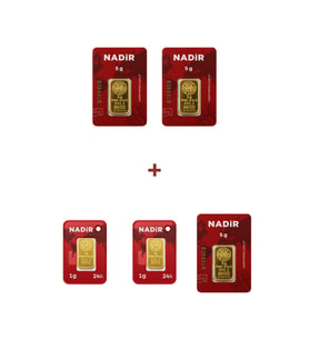 Nadir Gold 24 Ayar 17 Gram Külçe Altın (3 Adet 5 Gram Külçe Altın + 2 Adet 1 Gram Külçe Altın )