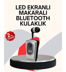 Profesyonel Bluetooth Kulaklık – Klipsli, Titreşimli, Dijital Göstergeli