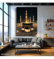 Dikey Kanvas Tablo Kabe Mescid-i Haram Dini Tablo Ev Ofis Duvar Dekoru