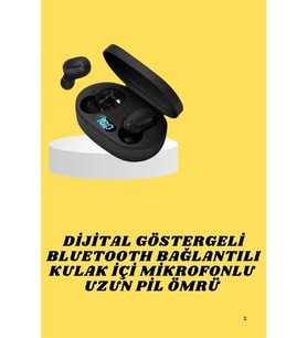 Bluetooth Kulaklık Dijital Göstergeli Yüksek Ses Kaliteli Uzun Pil Ömrü