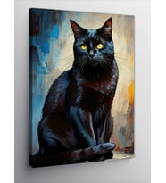 Kanvas Tablo Siyah Kedi