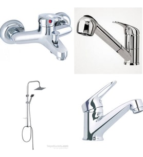 ARÇE Mix Banyo + Sabit Lavabo + Spiralli Mutfak Bataryası Ve Robot Duş Takımı