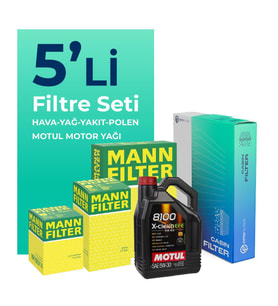 MANN Audi A5 40 Dizel Filtre Bakım Seti Motul Motor Yağlı (2020-2024) 5 Li