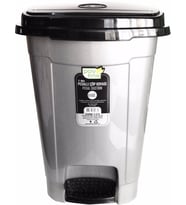 Polytime Pedallı Basmalı Çöp Kutusu Kovası / Çıkarılabilir İç Kovalı / Gri / 22 Litre / 42x30x30 Cm.