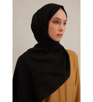 Link Desen Bambu Cotton Şal 2 (Siyah)