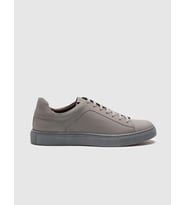 Hakiki Deri Gri Bağcıklı Erkek Sneaker Ayakkabı