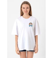 Dragon Ball Z Anime Master Roshi Free Hugs Beyaz Kadın Oversize Tshirt