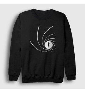 Presmono Unisex Siyah Gun Barrel Film James Bond Sweatshirt 257731tt