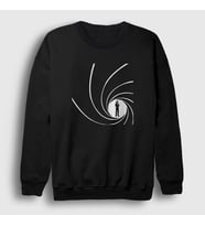 Presmono Unisex Siyah Gun Barrel Film James Bond Sweatshirt 257731tt