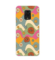 Xiaomi Redmi Note 9S - Redmi Note 9 PRO Uyumlu Çiçekler Tasarımlı Şeffaf Telefon Kılıfı