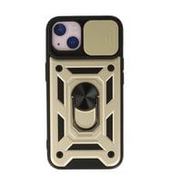Apple İphone 15 Kılıf Pars Lens Yüzüklü Silikon - Gold