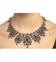 Aşina Gümüş - Elmas Montür Black Diamond Gerdanlık Kolye Sevgiliye Hediye