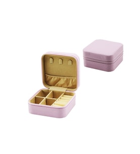 MİNİ FERMUARLI TAKI KUTUSU - ÇANTA SUNİ DERİ 4 BÖLME+6 YÜZÜKLÜK+3 KÜPELİK+FİLE =10X10CM - Y:5CM (5343)