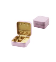MİNİ FERMUARLI TAKI KUTUSU - ÇANTA SUNİ DERİ 4 BÖLME+6 YÜZÜKLÜK+3 KÜPELİK+FİLE =10X10CM - Y:5CM (5343)
