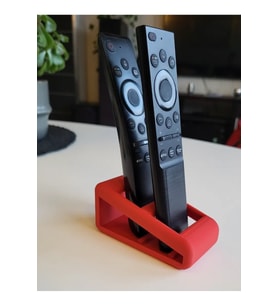 Kumanda Organizer Standı Uzaktan Kumanda Düzenleyici 2 TV Kumandalık Modern Kırmızı
