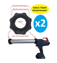 Şajlı/Akülü Silikon Tabancası Yedek Ön ve Arka Kapak - 2 Adet (Siyah)