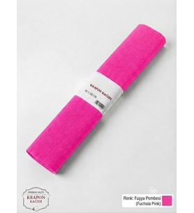 Premium Pembe Krapon Süsleme Kağıdı 50x200 cm 60 gr Parti, Organizasyon ve Okul Etkinlikleri İçin (1 Adet)