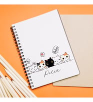 Kedi  Tasarımlı Defter Kişiye Özel