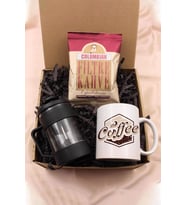 Coffe Tasarım Kupa & French Press & Colombian Taze Filtre Kahve Hediye Seti