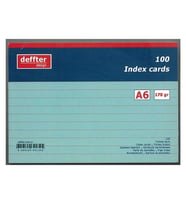 Deffter A6 Çizgili Index Kartı Mavi
